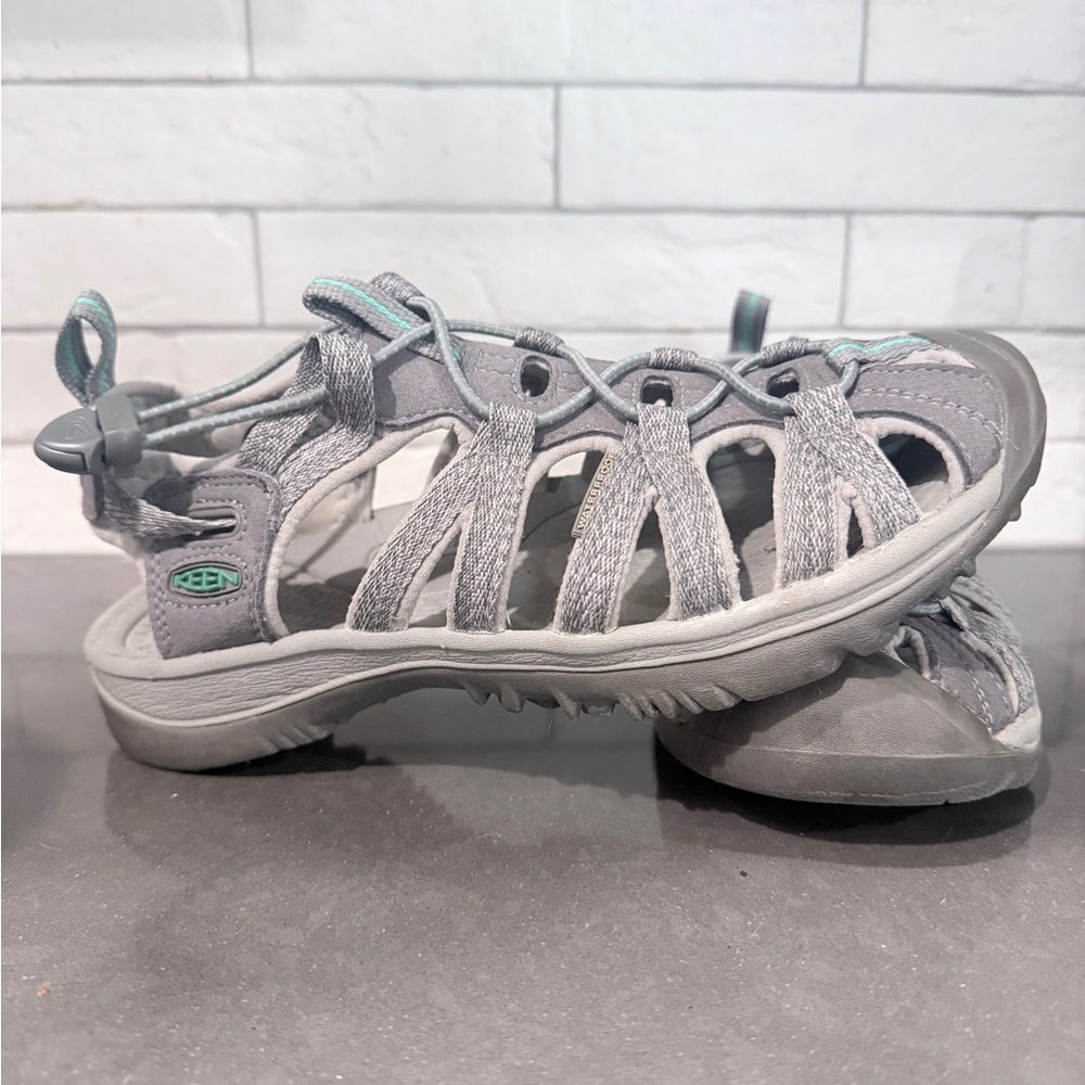 Keen Light Gray and Teal Waterproof Sandals women’s 6.5